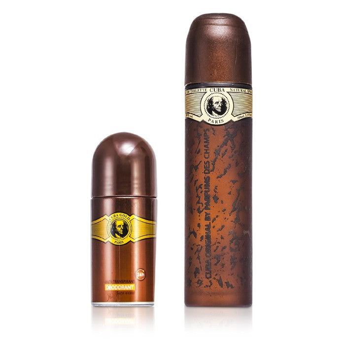 Cuba Gold Eau De Toilette Spray 90ml/3.3oz & Roll-on Deodorant 30ml/1.7oz