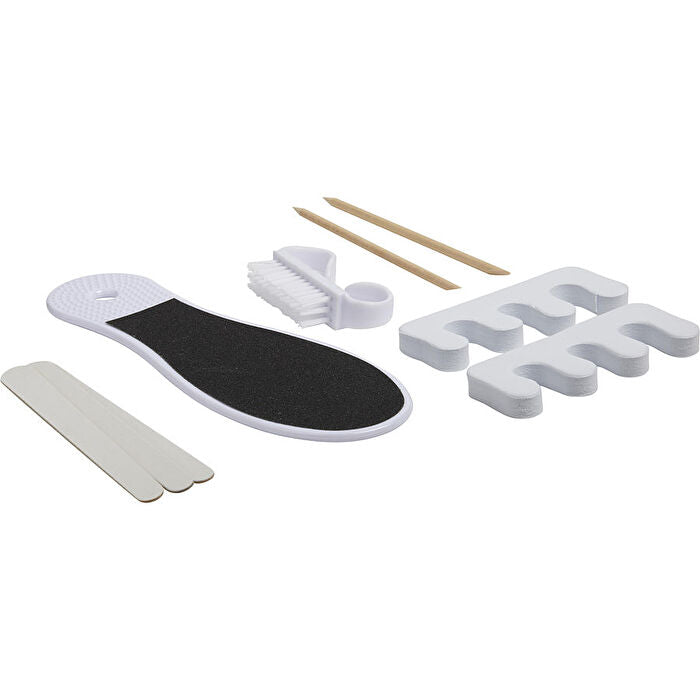 Spa Accessories Set-8 Pieces Pedicure Set With Foot File & Nail Brush & Cuticle Sticks(2) & Emery Boards( 2) & Toe Separators(2) - White