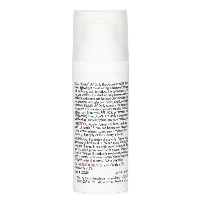 EltaMD UV Daily Moisturizing Facial Sunscreen SPF 40 - For Normal, Combination & Post-Procedure Skin - Tinted (Random Packaging) 48g/1.7oz