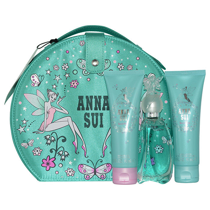 Anna Sui Secret Wish Eau De Toilette Spray 50ml/1.7oz & Body Lotion 90ml/3oz & Shower Gel 90ml/3oz