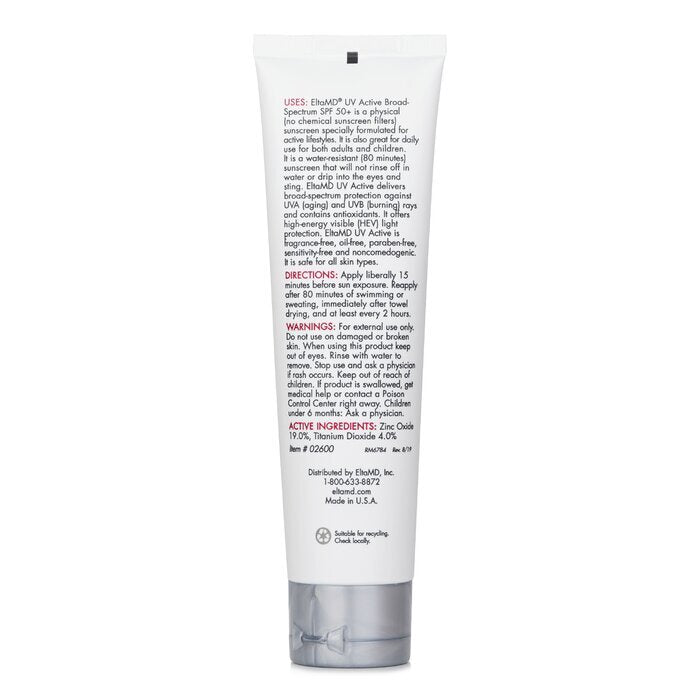 EltaMD UV Active Water-Resistant Full-Body Sunscreen SPF 50 2600 (Exp. Date 31 Mar 2026) 85g/3oz