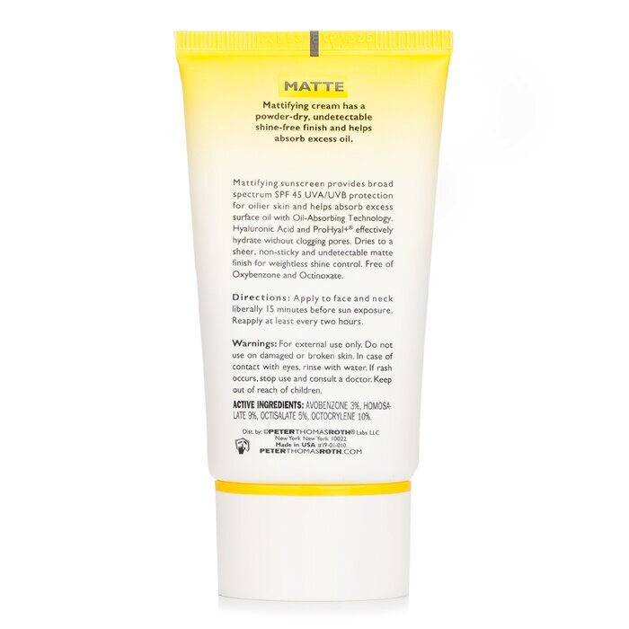 Peter Thomas Roth Max Matte Shine Control Sunscreen Broad Spectrum SPF 45 50ml/1.7oz