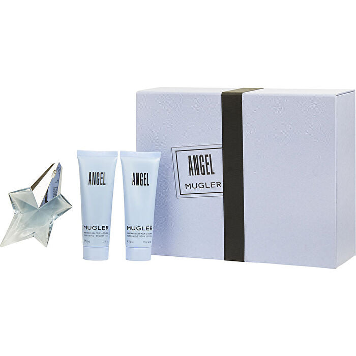 Thierry Mugler Angel Eau De Parfum Refillable Spray 0.8oz & Body Lotion 30ml/1.7oz & Shower Gel 30ml/1.7oz