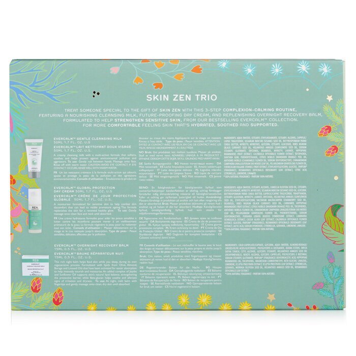Ren Skin Zen Trio: Global Protection Day Cream 50ml/1.7oz & Gentle Cleansing Milk 50ml/1.7oz & Overnight Recovery Balm 15ml/0.5oz 3pcs
