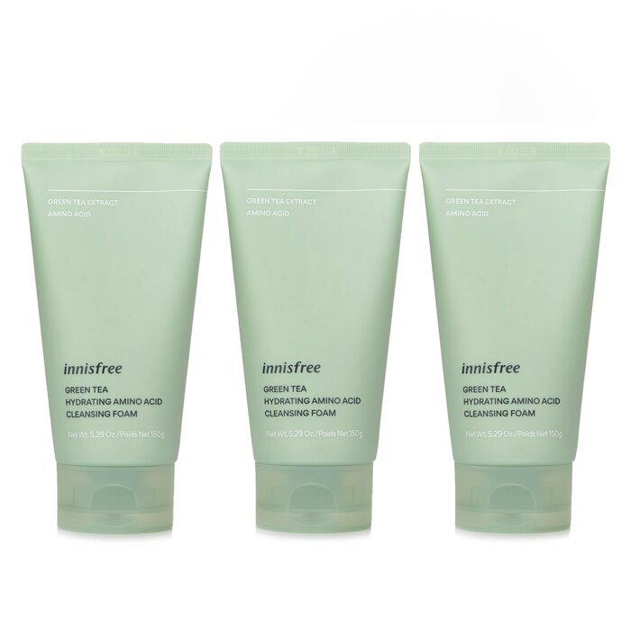 Innisfree 【Super Saver Pack】Green Tea Hydrating Amino Acid Cleansing Foam x3 150g/5.29oz x3
