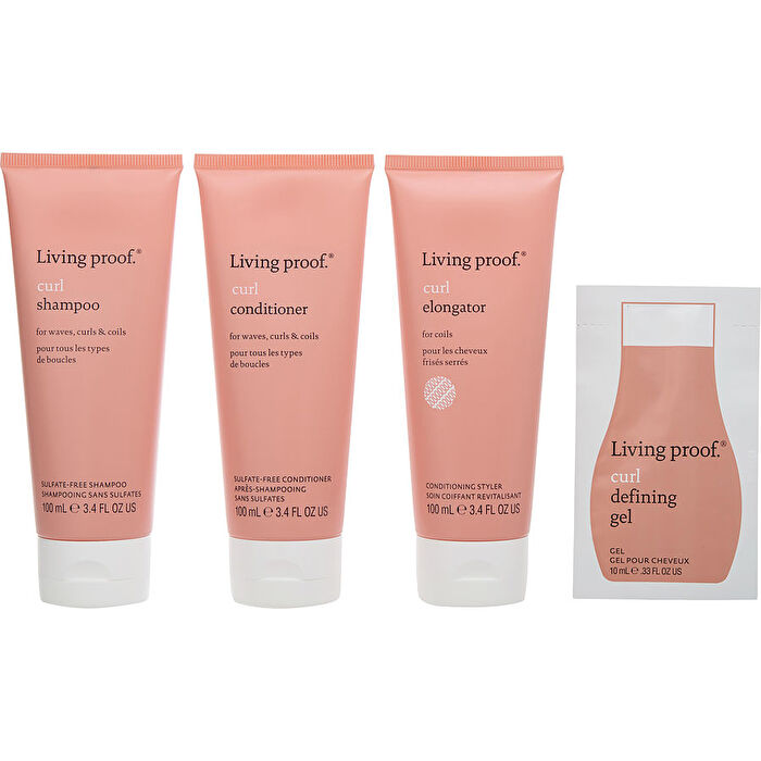 Living Proof Born To Be Coily Kit - Curl Shampoo 90ml/3.4oz & Curl Conditioner 90ml/3.4oz & Curl Elongater 90ml/3.4oz & Curl Defining Gel 0.33oz