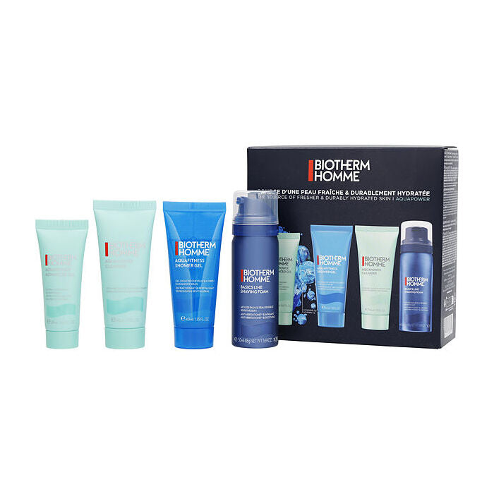 Biotherm Aquapower Recruitment Set: Aquapower Advanced Gel 20ml/0.67oz & Aquafitness Shower Gel 40ml/1.3oz & Aquapower Cleanser 40ml/1.3oz & Homme Shaving Foam 48g/1.7oz 4pcs