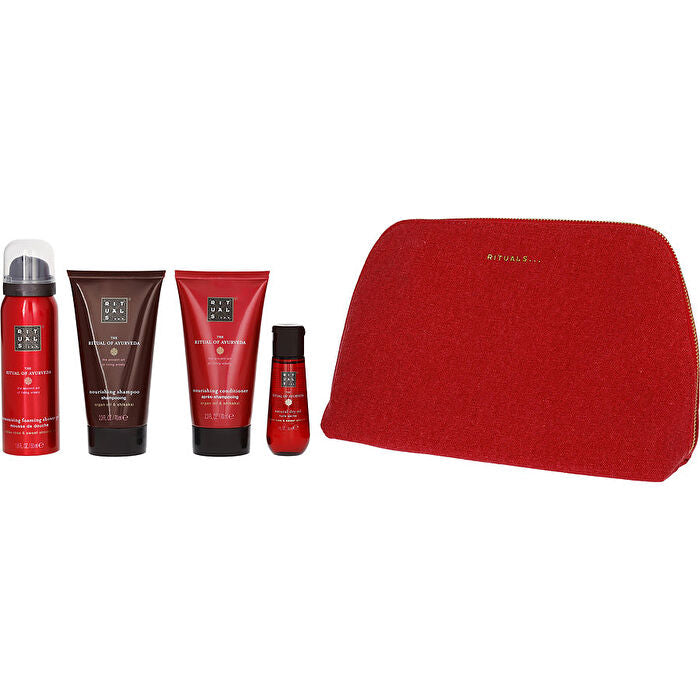 Rituals The Ritual Of Ayurveda Set: Foaming Shower Gel 50ml/1.7oz & Shampoo 70ml/2.3oz & Conditioner 70ml/2.3oz & Dry Oil 30ml/1oz & Cosmetic Bag