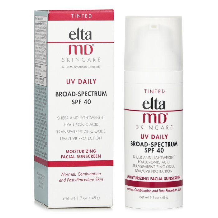 EltaMD UV Daily Moisturizing Facial Sunscreen SPF 40 - For Normal, Combination & Post-Procedure Skin - Tinted (Random Packaging) 48g/1.7oz