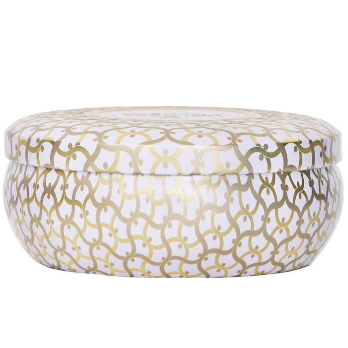 Voluspa 3 Wick Decorative Tin Candle - Suede Blanc 340g/12oz