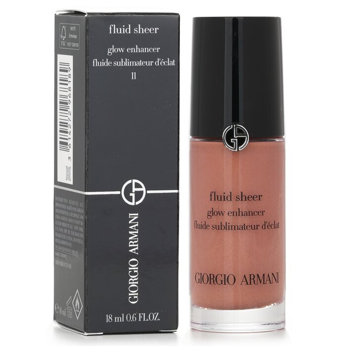 Giorgio Armani Fluid Sheer Glow Enhancer (Mini) - # 11 Peach (Unboxed) 18ml/0.6oz