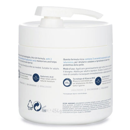 CeraVe Moisturising Cream For Dry to Very Dry Skin (With Pump)(Random Packaging) 454g/16oz