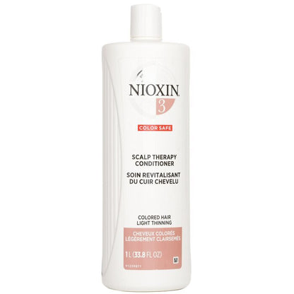 Nioxin Density System 3 Scalp Therapy Conditioner (Colored Hair, Light Thinning, Color Safe) (Random Packaging) 1000ml/33.8oz