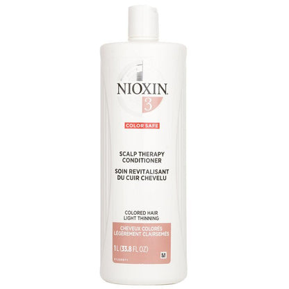 Nioxin Density System 3 Scalp Therapy Conditioner (Colored Hair, Light Thinning, Color Safe) (Random Packaging) 1000ml/33.8oz