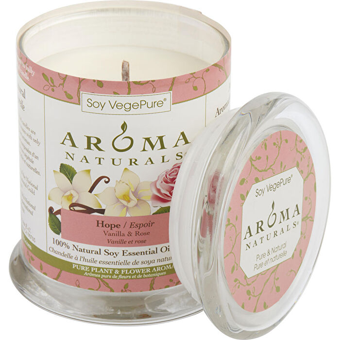Aroma Naturals Hope Aromatherapy One 3x3.5 Inch Medium Glass Pillar Soy Aromatherapy Candle