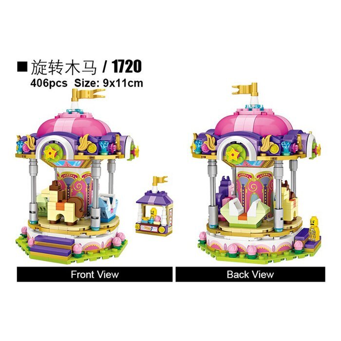 LOZ Dream Amusement Park Series - Carousel Building Bricks Set 13.5 x 18 x 8cm