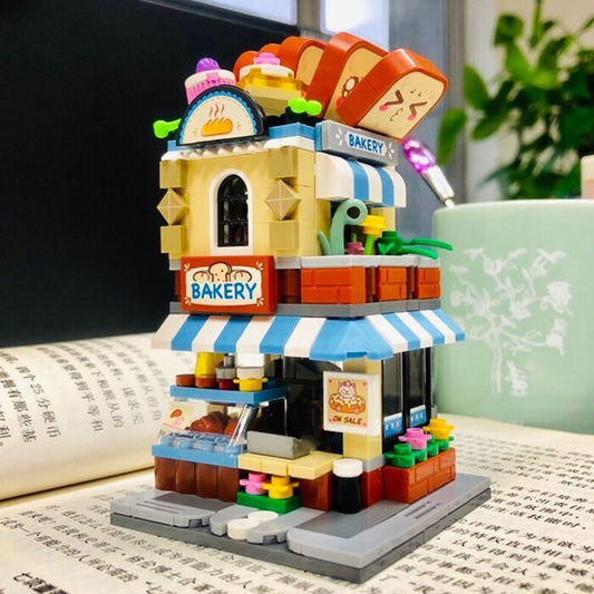 LOZ Street Series - Bakery Shop Building Bricks Set 19.5x16.5x4.5cm