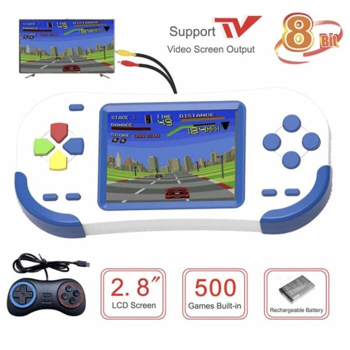 Hobbiesntoys 2.5in 16Bit Handheld Game Console with 500 Games 270x220x45mm