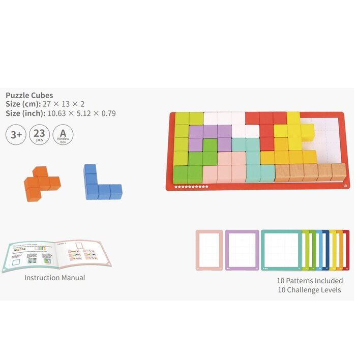 Tooky Toy Co Puzzle Cubes 27x13x2cm
