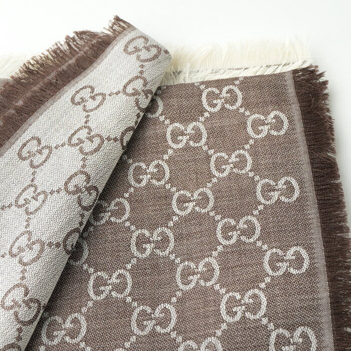 Gucci Square Scarf 281942 Beige/L. Brown Beige/L. Brown