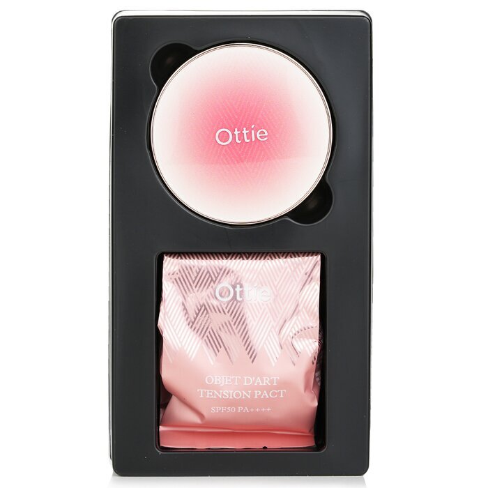 Ottie Objet D’art Tension Pact SPF50 PA++++ & Refill  # 23 Natural (Exp. Date 28 Feb 2026) 2x15g/0.52oz