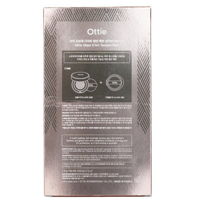 Ottie Objet D’art Tension Pact SPF50 PA++++ & Refill  # 23 Natural (Exp. Date 28 Feb 2026) 2x15g/0.52oz