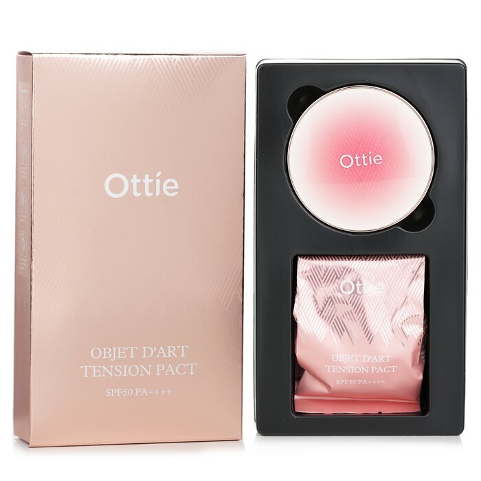 Ottie Objet D’art Tension Pact SPF50 PA++++ & Refill  # 23 Natural (Exp. Date 28 Feb 2026) 2x15g/0.52oz