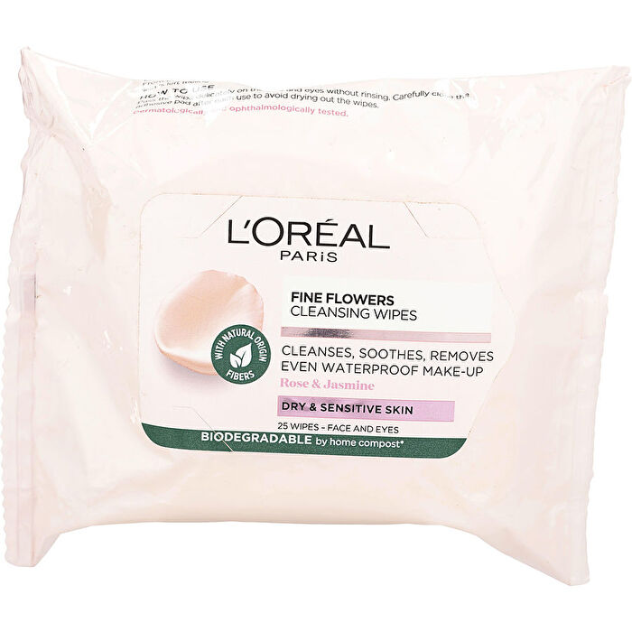 L'oreal Skin Expert Fine Flowers Cleansing Wipes- For Dry And Sensitive Skin 25pcs
