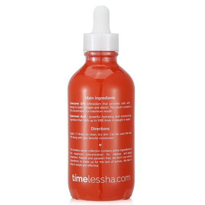 Timeless Skin Care Coenzyme Q10 Serum + Matrixyl 3000 + Hyaluronic Acid (box slightly damage) 120ml/4oz