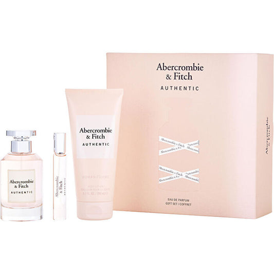 Abercrombie & Fitch Authentic Eau De Parfum Spray 100ml/3.4oz & Body Lotion 200ml/6.7oz & Eau De Parfum Spray 15ml/0.5oz