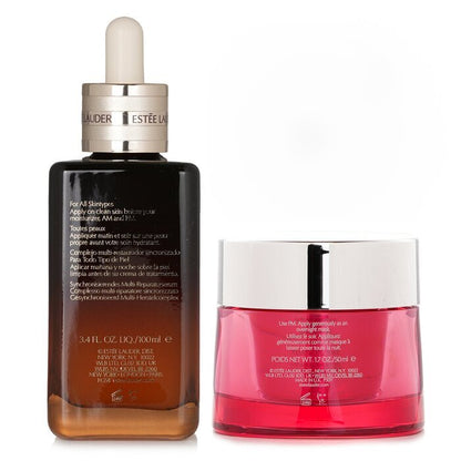 Estee Lauder Nutritious Super-Pomegranate Radiant Energy Night Creme/Mask + ANR Synchronized Multi-Recover (Standard Edition) 2pcs