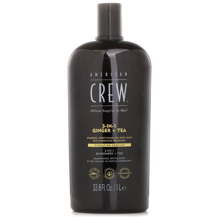 American Crew 3-in-1 Ginger + Tea Shampoo, Conditioner And Body Wash 1000ml/33.8oz