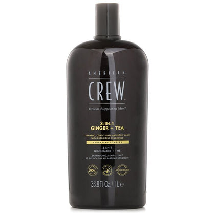 American Crew 3-in-1 Ginger + Tea Shampoo, Conditioner And Body Wash 1000ml/33.8oz