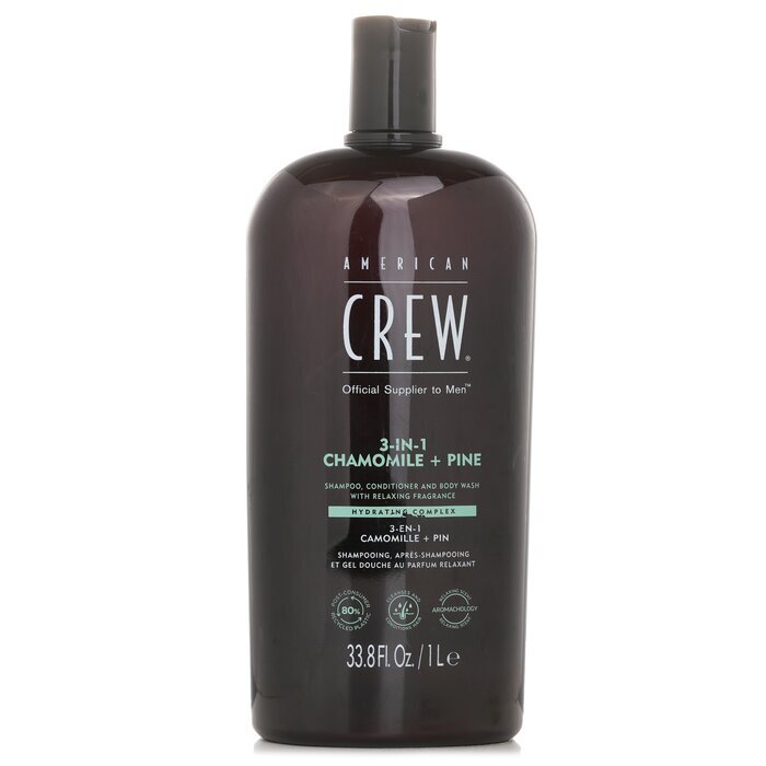 American Crew 3-in-1 Chamomile + Pine Shampoo,  Conditioner And Body Wash 1000ml/33.8oz