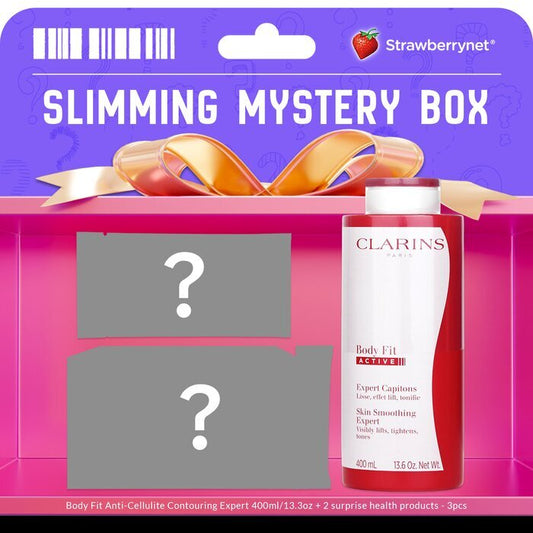 Clarins [Slimming Mystery Box] Body Fit Anti-Cellulite Contouring Expert 400ml/13.3oz + 2 surprise health products - 3pcs 3pcs