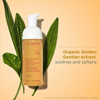 Clarins Gentle Renewing Cleansing Mousse With Alpine Golden Gentian Extract & Tamarind Pulp Acids All Skin Types 150ml/5oz