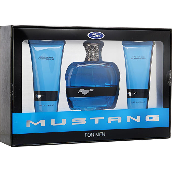 Estee Lauder Ford Mustang Blue Eau De Toilette Spray & Hair And Body Wash & Aftershave Balm 90ml/3.4oz