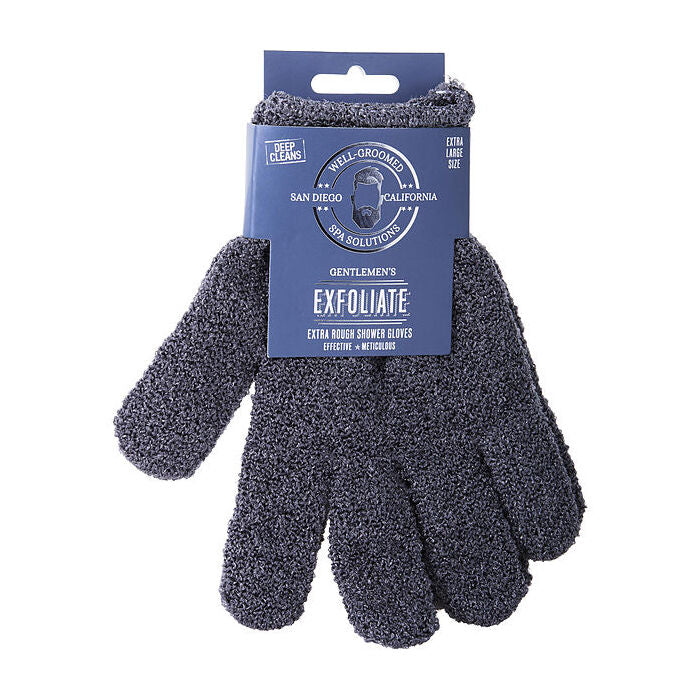 Spa Accessories Gentlemans Exfoliate Extra Rough Shower Gloves (xl Size) - Charcoal