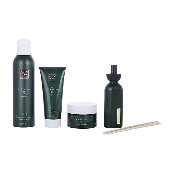 Rituals The Ritual Of Jing Set: Foaming Shower Gel 200ml/6.7oz & Body Scrub 125ml/4.2oz & Body Cream 100ml/3.3oz & Fragrance Sticks 70ml/2.3oz 4pcs