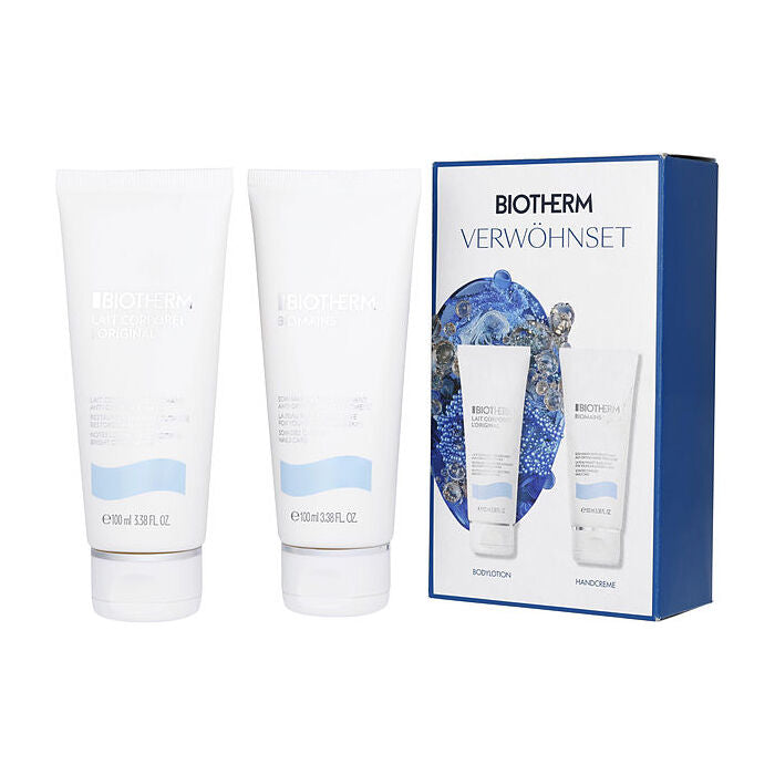 Biotherm Lait Set: Moisturizing Body Lotion 100ml/3.4oz & Biomains Age Delaying Hand & Nail Treatmen 100ml/3.4oz 2pcs