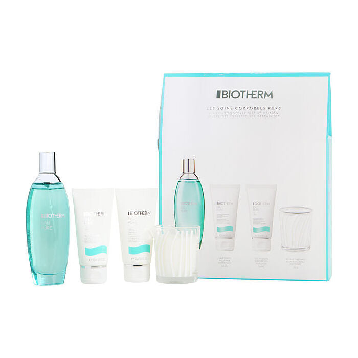 Biotherm Eau Pure Eau De Toilette Spray 90ml/3.4oz & Body Milk 30ml/1.7oz & Shower Gel 30ml/1.7oz & Candle