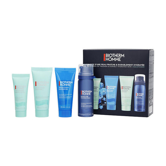 Biotherm Aquapower Recruitment Set: Aquapower Advanced Gel 20ml/0.67oz & Aquafitness Shower Gel 40ml/1.3oz & Aquapower Cleanser 40ml/1.3oz & Homme Shaving Foam 48g/1.7oz 4pcs