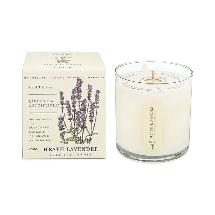 Kobo Heath Lavender Plant The Box Pure Soy Candle 266ml/9oz