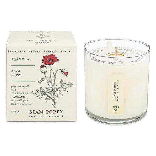 Kobo Siam Poppy Plant The Box Pure Soy Candle 266ml/9oz