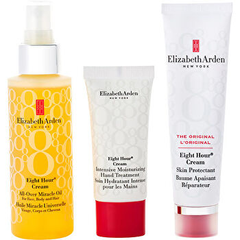 Elizabeth Arden Eight Hour Holiday Miracle Set: Eight Hour Cream All-over Miracle Oil 100ml/3.4oz & Eight Hour Cream Skin Protectant 50ml/1.7oz & Eight Hour Cream Intensive Moisturising Hand Treatment 30ml/1oz 3pcs