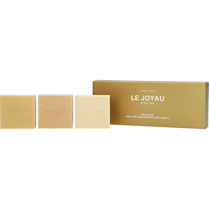 Le Joyau D'olive Variety Gold Collection With Amber Eternal & Laurel Shangri-la & Musk Oud & Paradise And All Are Luxury Soap 90ml/3.5oz