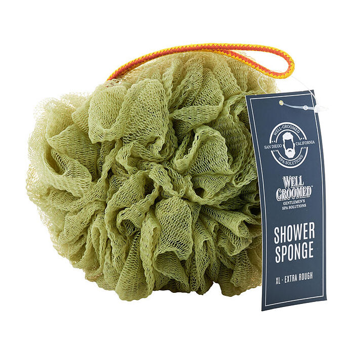 Spa Accessories Gentlemans Well Groomed Extra Rough Shower Sponge (xl Size) - Sage Green