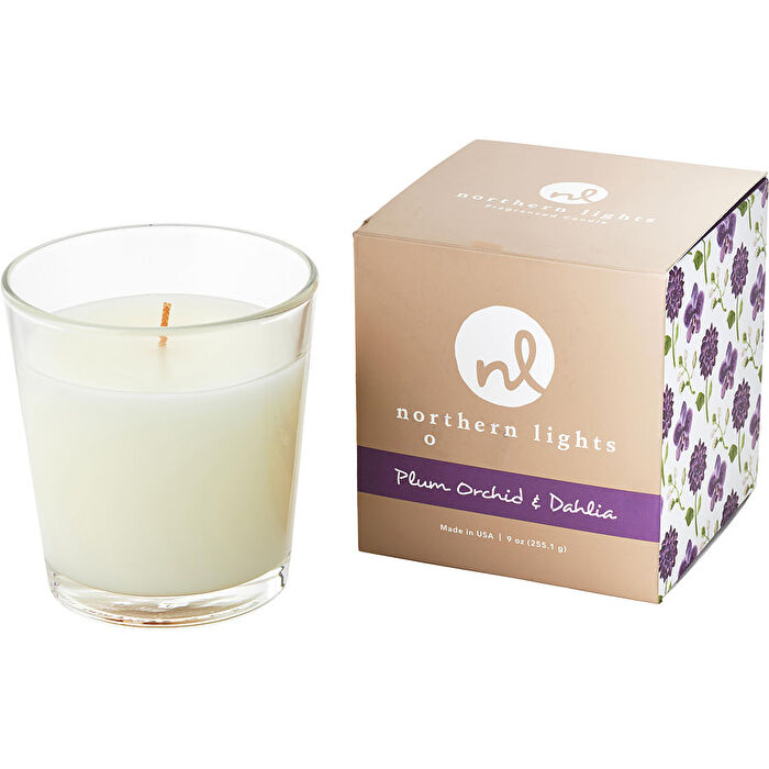 Northern Lights Plum Orchid & Dahlia White Candle 266ml/9oz
