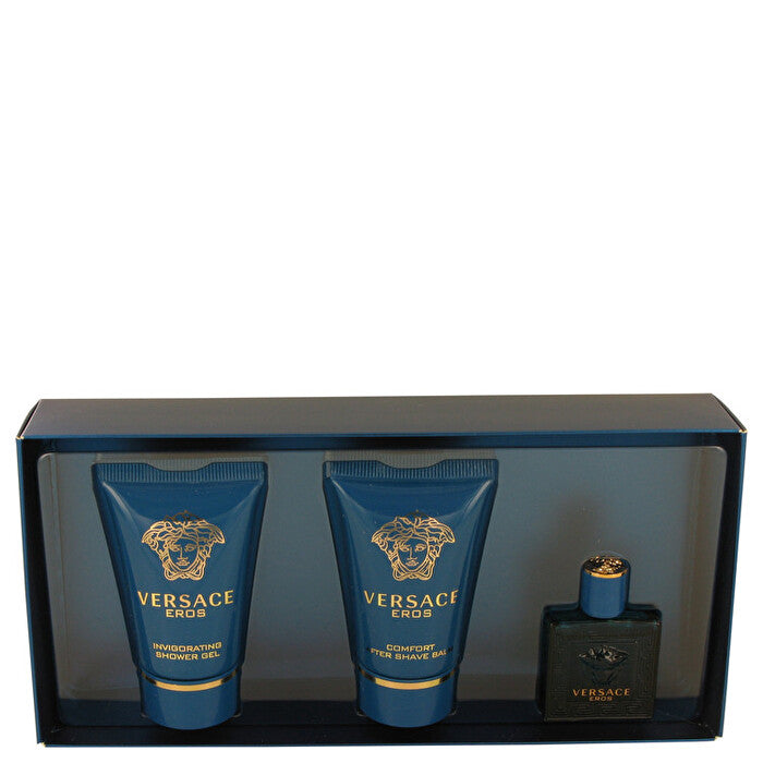 Versace Eros Gift Set - Mini Eau De Toilette + .8 oz Shower Gel + .8 oz After Shave Balm