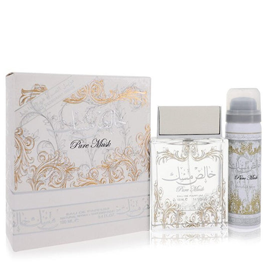 Lattafa Pure Khalis Musk Eau De Parfum Spray Plus 1.7 Deodorant Spray (Manufacturer Filled) 100ml/3.4oz